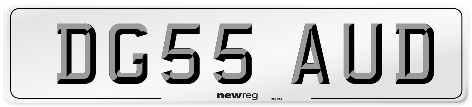 DG55 AUD Number Plate from New Reg